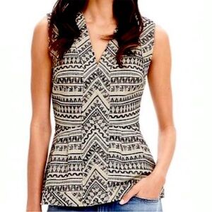 Banana Republic Tribal Sleeveless Peplum Top | Size 2